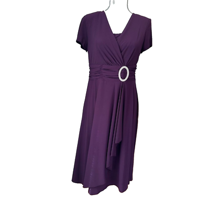 R&M Richards Midi Formal Dark Purple Short-Sleeve Faux Wrap Dress Womens Size 10 | eBay R&M Richards Midi Formal Dark Purple Short-Sleeve Faux Wrap Dress Womens Size 10 | eBay