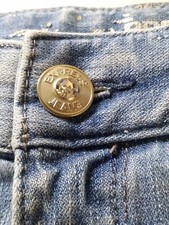 Express Jeans Distressed Light Blue Denim Fringe Shorts Raw Hem Size 6