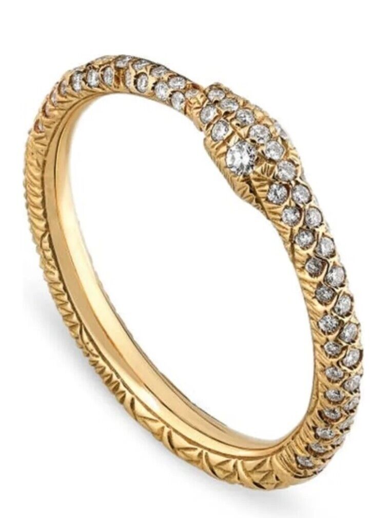 NEW Gucci Ouroboros Snake 18KT Yellow Gold Diamonds Size 6 NEW Gucci Ouroboros Snake 18KT Yellow Gold Diamonds Size 6