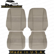 2015-2019 For Ford F150 Driver/Passenger Top/Bottom Cloth Seat Covers Tan