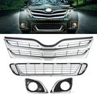 5PC Set For 2013-2016 TOYOTA VENZA Front Bumper Upper Lower Grille W/ Fog Bezels