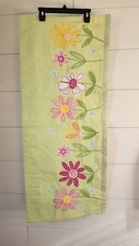 Pottery Barn Kids Valance Curtain Green Pink Floral Daisy Garden Lined Panel