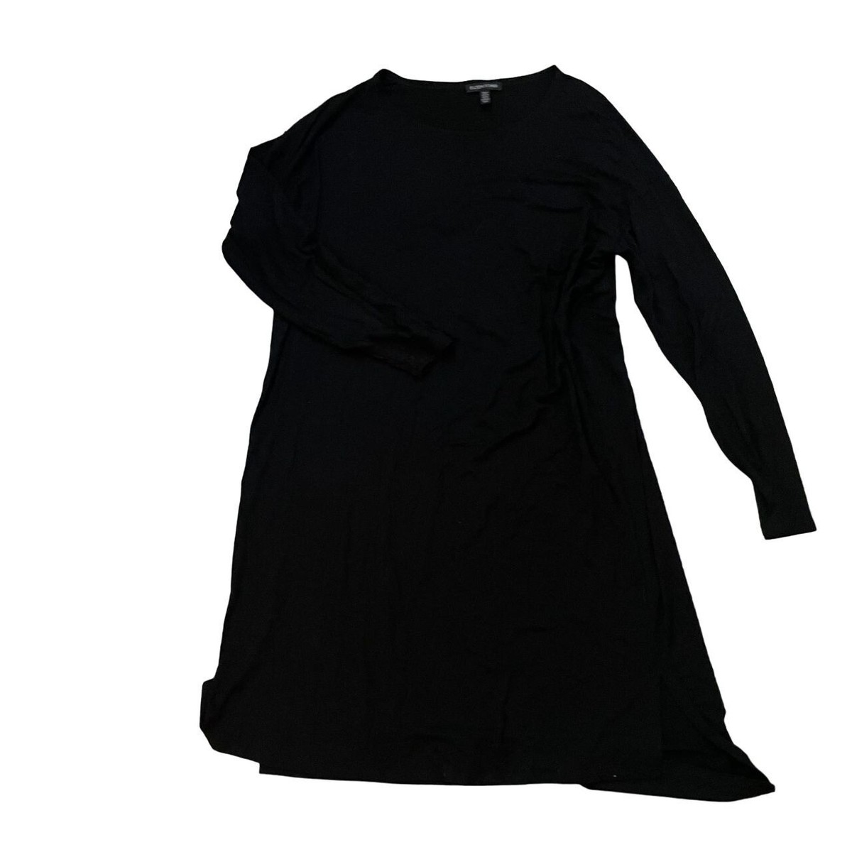 Eileen Fisher A-Line Midi Dress Women's Medium Black Casual Travel Everyday  | eBay