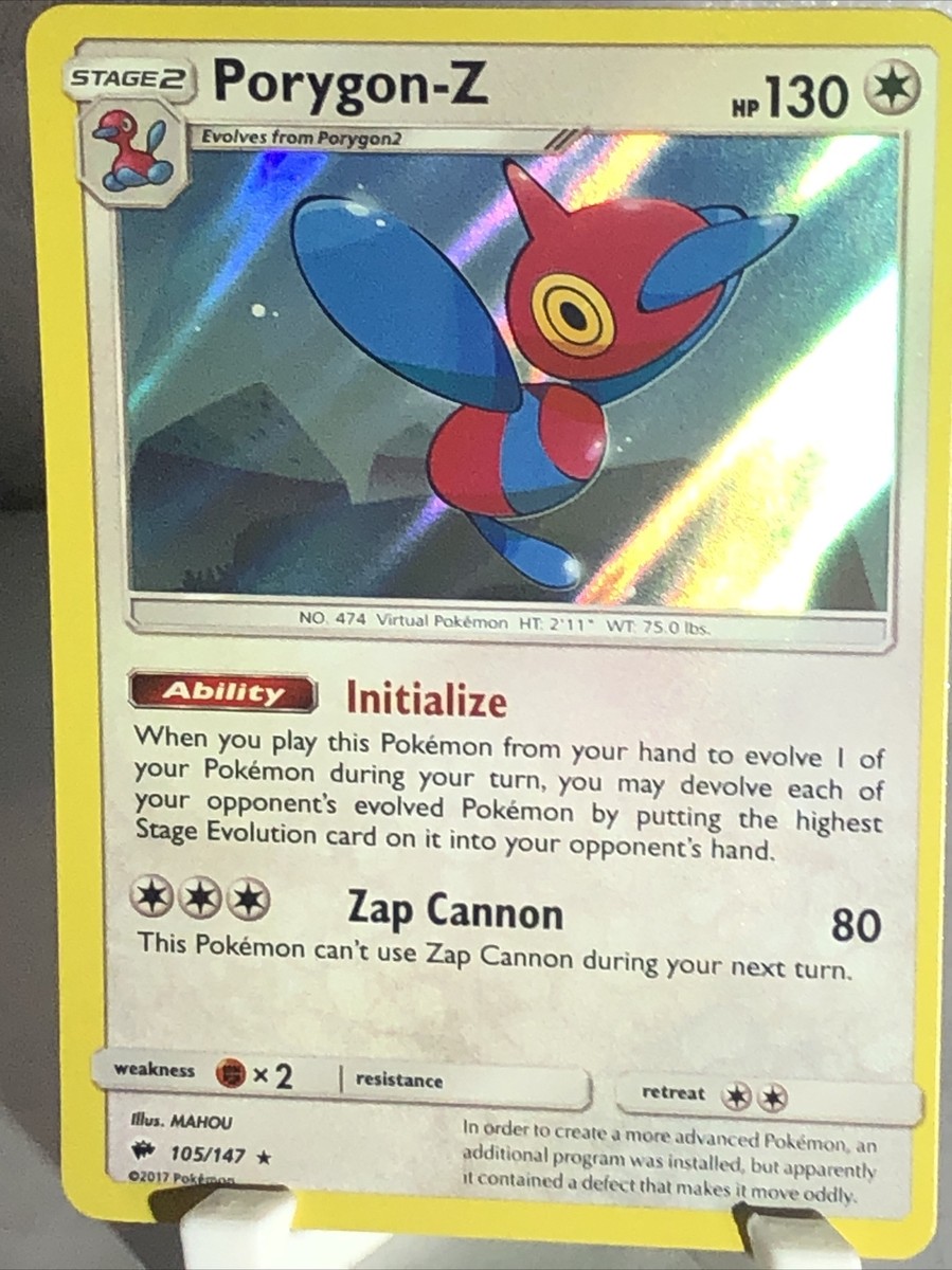 Pokemon Sun & Moon Burning Shadows Holo Rare Porygon Z 105/147