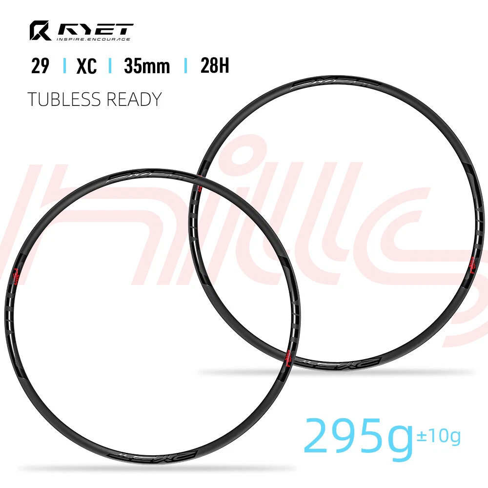 Cerchio In Carbonio 29er Per MTB XC, Larghezza 35mm, Profondità 25mm, Compatibile Tubeless Clincher. Fori 24/28/32H.