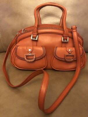 WORTHINGTON HANDBAG Saddle Shoulder Bag Purse Double Handles Burnt ORANGE  Mint! - Main Image