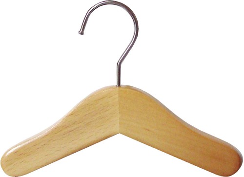 6 inch Natural Wood Hanger for Doll, Pet, or Infants, 6 Pack