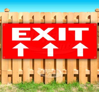 EXIT Advertising Vinyl Banner Flag Sign Many Sizes ARROW
