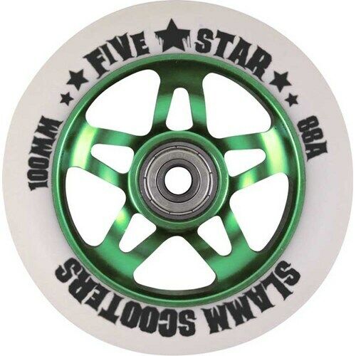 Slamm 5 Star Alloy Core Scooter Wheel and Bearings - Green. Scooter Wheel. | eBay
