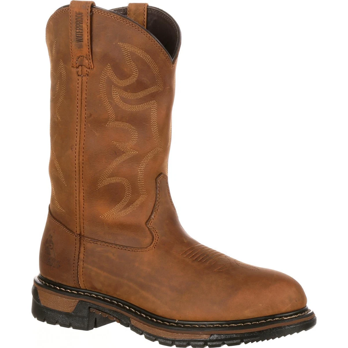 Rocky 2733 Original Ride Pull On Waterproof Western Style Pull On Work Boots