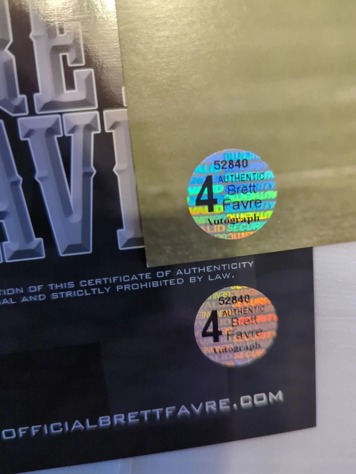 Foto 8x10 firmada a mano de Brett Favre Green Bay Packers y certificado de autenticidad Holo Brett Farve Foto 2 de 4