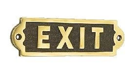 BLACK COUNTRY METAL WORKS Polished Brass "EXIT" Sign