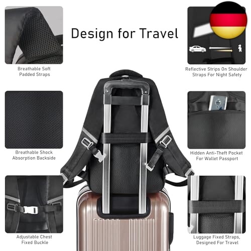 FRONET Schulrucksack Mädchen Teenager Rucksack Tagesrucksack Damen 16 Zoll - Bild 6 von 6