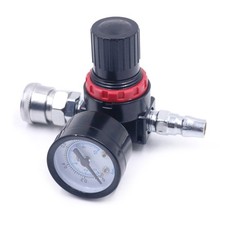 1/4  Spray Paint Guns Air Pressure Regulator with Gauge Pneumatic Tool Adapter