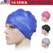 NEW Swimming Cap Waterproof Silicone Swim Pool Hat For Adult Men Women Long Hair