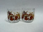 Anchor Hocking Mushroom Pattern 8oz Tumblers Set of 2 Vintage 1970s MCM