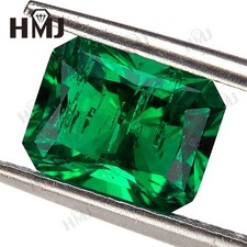 Certified Lab-Grown Colombian Green Emerald Radiant Cut Loose Gemstone Gems AGL