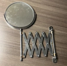 Swinging Adjustable Scissor Accordion Wall Shaving Mirror MCM metal Vintage