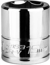 Capri Tools 15 mm Flachstecknuss, 1/4-Zoll-Antrieb, 6-kant, metrisch 15 