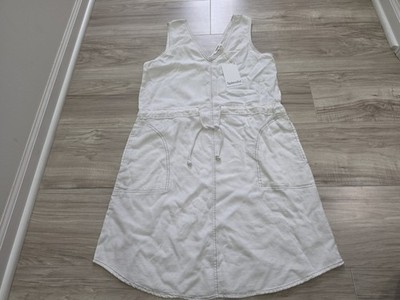 SPLENDID COLLECTION Dress White Sleeveless V Neck NWT Size XS Drawstring
