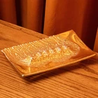 Rare MCM Vintage Royal Haeger Ashtray Aztec Gold #125 Lava Texture