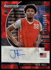 2020 Panini Prizm Draft Picks Collegiate #PA-JH Josh Hall Prospect Auto Red Ice