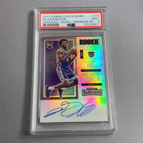 DE'Aaron Fox [Vertical Autograph Premium Edition] #105 2017 Panini Contenders card