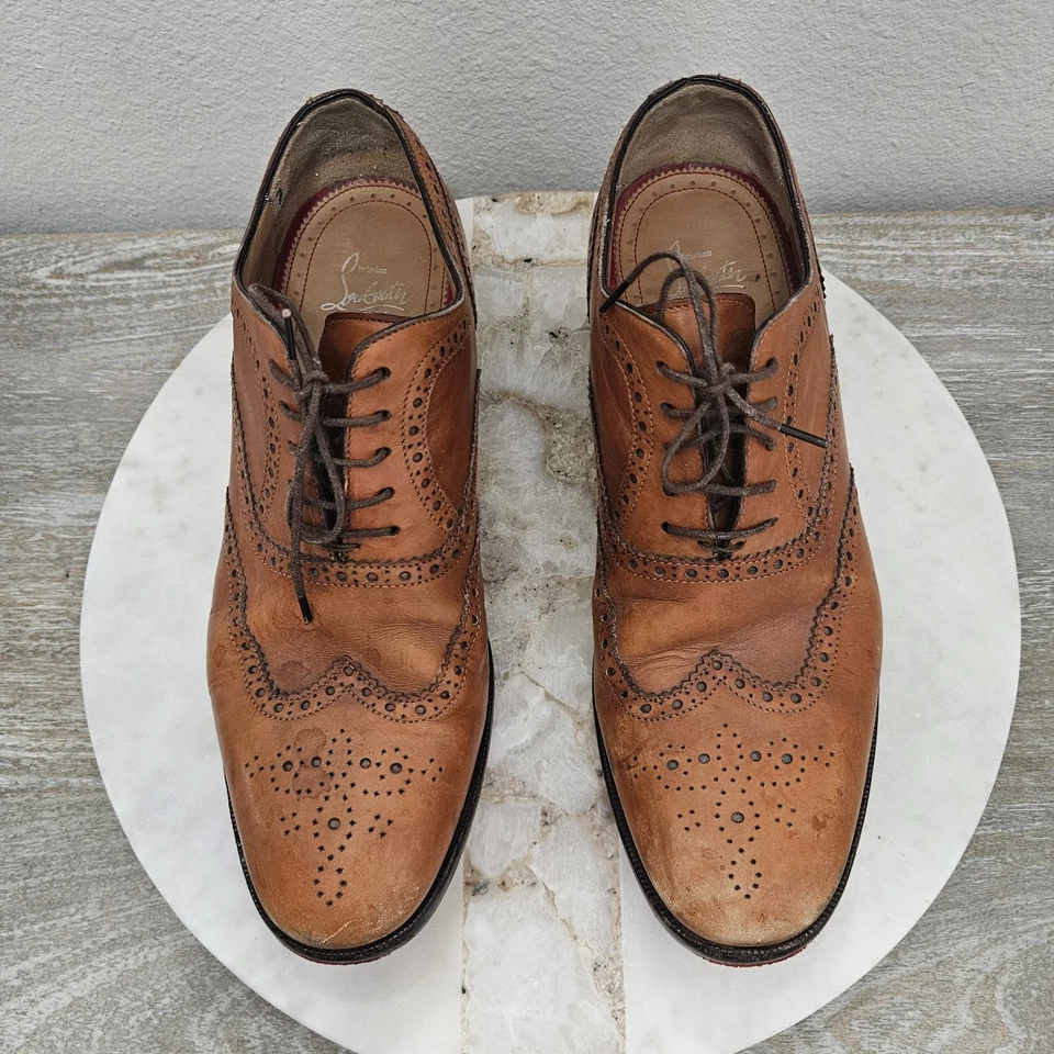 Christian Louboutin Zapatos Oxford Brogue Cuero Marrón EU 41.5 US 8.5 Foto 3 de 4