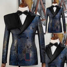 Gorgeous Wedding Tuxedos 2 Piece Set Jacket Pants Jacquard Men Suits Blazers