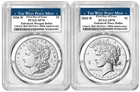 Pres 2026 W Morgan &Peace Silver Dollar Enhanced Liberty Bell PCGS SP70 FDI #99
