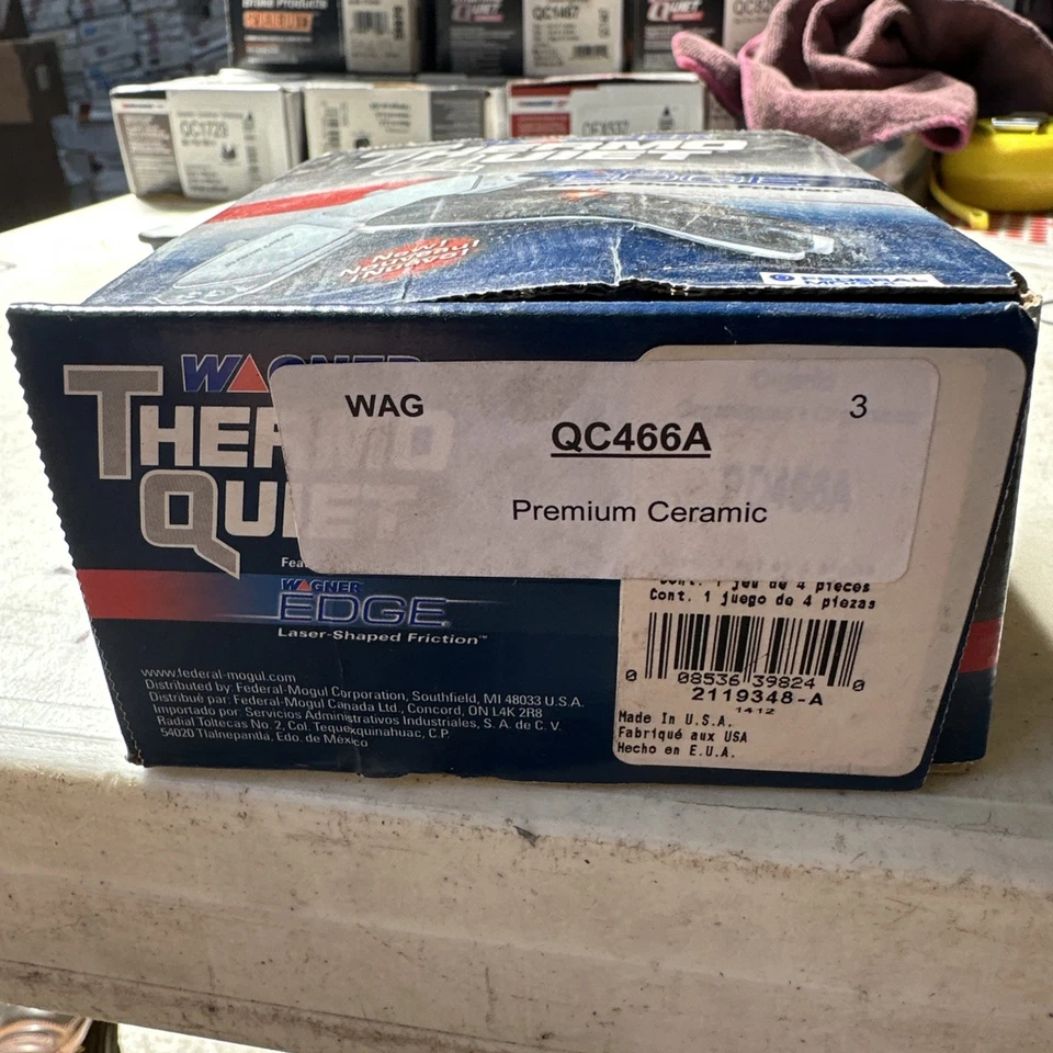 Pastilhas de freio a disco dianteiras de cerâmica Wagner PD466A para 2001-2002 Kia Rio - Imagem 2 de 2