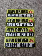 4 Pc Reflective New Driver Magnet Set Large 10x3.4 in Warning Sign for New Car