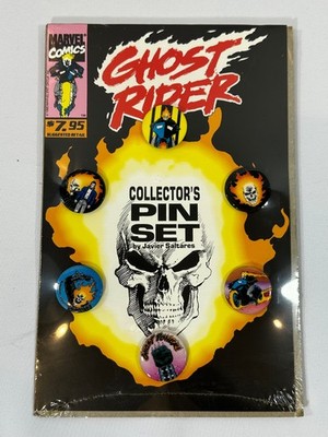 Ghost Rider Collector's Pin Set, 6 Pins Sealed (Marvel Comics 1990) Brand New