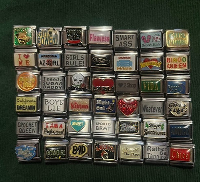 You Pick   Retro Y2K Italian Charm Link Fun Word Sayings Phrases Cute Sassy Text
