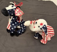 Lefty and Righty Ty Beanie Babies 2000 With Ear Tags