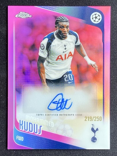 Mohammed Kudus 2025-26 Topps Chrome UCC Pink Refractor Auto /250 #CA-MK