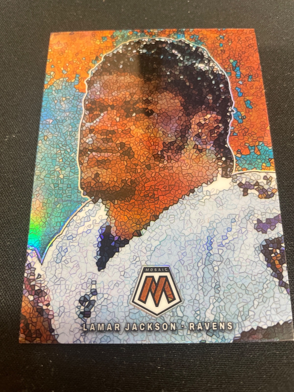 2023 Panini Mosaic #MM14 Lamar Jackson Micro Mosaic Case Hit SP Baltimore Ravens