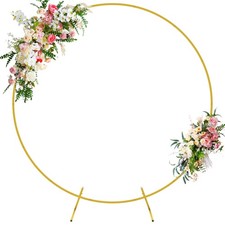 Round Backdrop Stand 6FT Gold Metal Circle Balloon Arch Frame