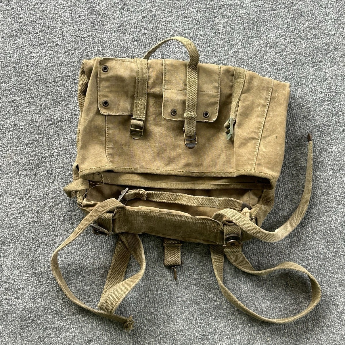 HOUSTON US MARINE CORPS CARGO M44 復刻　32 USMC WWII Haversack BOYT 1945 Canvas Field Pack Marine Corps Bag