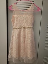 Rare Editions Elegant Lace Kids Dress in Cream