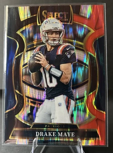 Drake Maye2025 Select Red & Blue Shock Concourse Level #80 Color Match Patriots