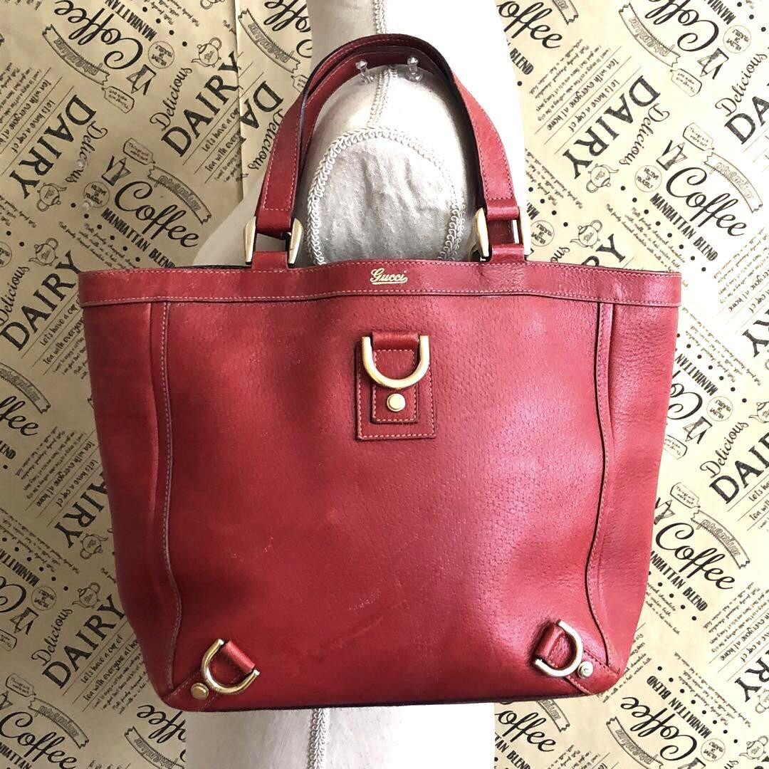 Gucci Abby Red Leather Business Tote Handbag Sg2640B