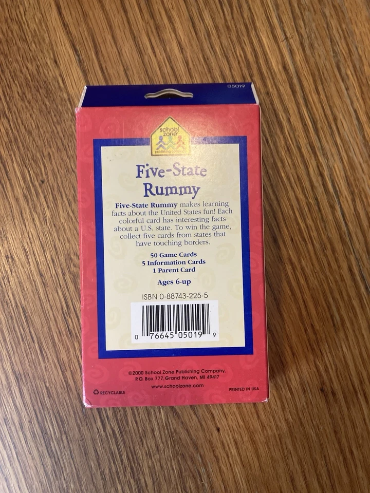 School Zone Publishing - Tarjetas de juego Five-State rummy - Agotadas 2000 Foto 2 de 2