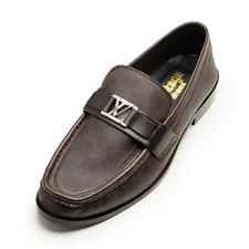 Mens' Handmade Brown Leather Casual Wear Dress Loafers,Slip On Formal Dress Shoe