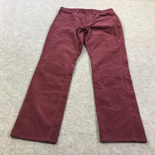 Brooks Brothers Pants Mens 33x32 Burgundy Straight Corduroy Stretch Casual