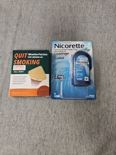 Nicorette Coated Lozenge Ice Mint Stop Smoking 2mg Nicotine 20ct & 21 Patches 