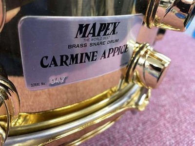 Mapex Carmine Appice Messing Snare Drum 14''x5,5'' mit Ledertasche aus JAPAN...