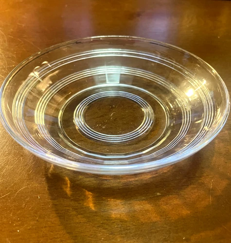 Anchor Hocking Clear Ring Banded Rings 7¼" Coupe Soup Bowl w/ Platinum Rim