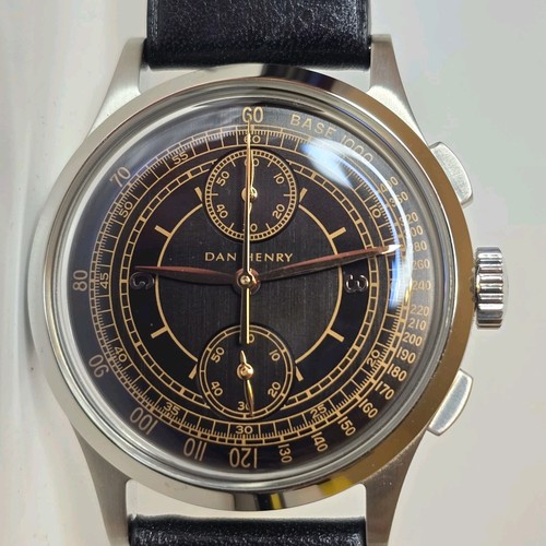 Dan Henry 1937 Chronograph Uhr Herren Quarz vergoldet 38mm schwarz