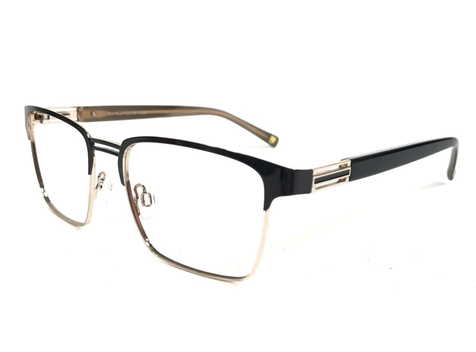 Randy Jackson Eyeglasses Frames 1103 ZYLOWARE 235 Black Gold Rectangle 54-18-145 - Image 4 of 4